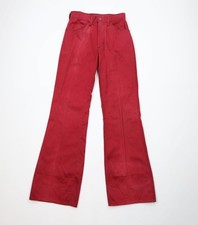 Vintage 60s 70s Streetwear Boys 14 Distressed Twill Bell Bottoms Pants Red USA