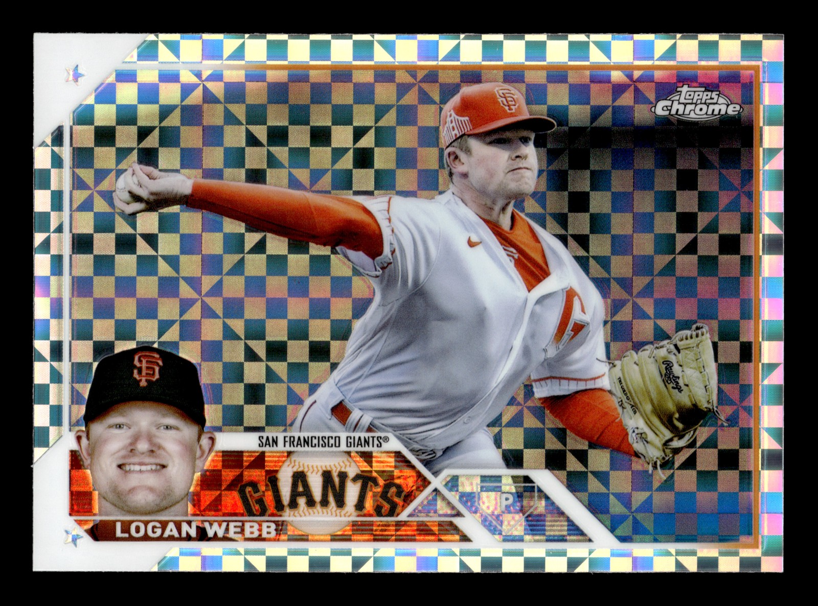 2023 Topps Chrome X-Fractor Logan Webb #32 San Francisco Giants