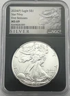 2024 (P) $1 American Silver Eagle Star Privy First Releases NGC MS69 Black Retro