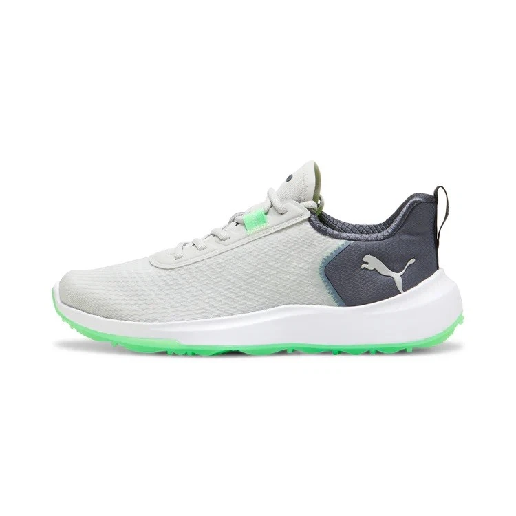 Zapatos de golf Puma Fusion Crush deportivos gris ceniza gris fluro verde pes para hombre sin clavos