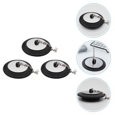 Rubber Tub Stopper with Chain for Bathroom and Kitchen Reusable Drain Plug