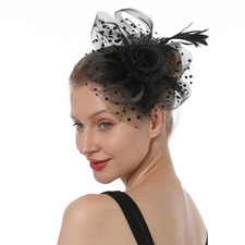 Fascinators Tea Party Hat for Women - Kentucky Church Medium, Black Style