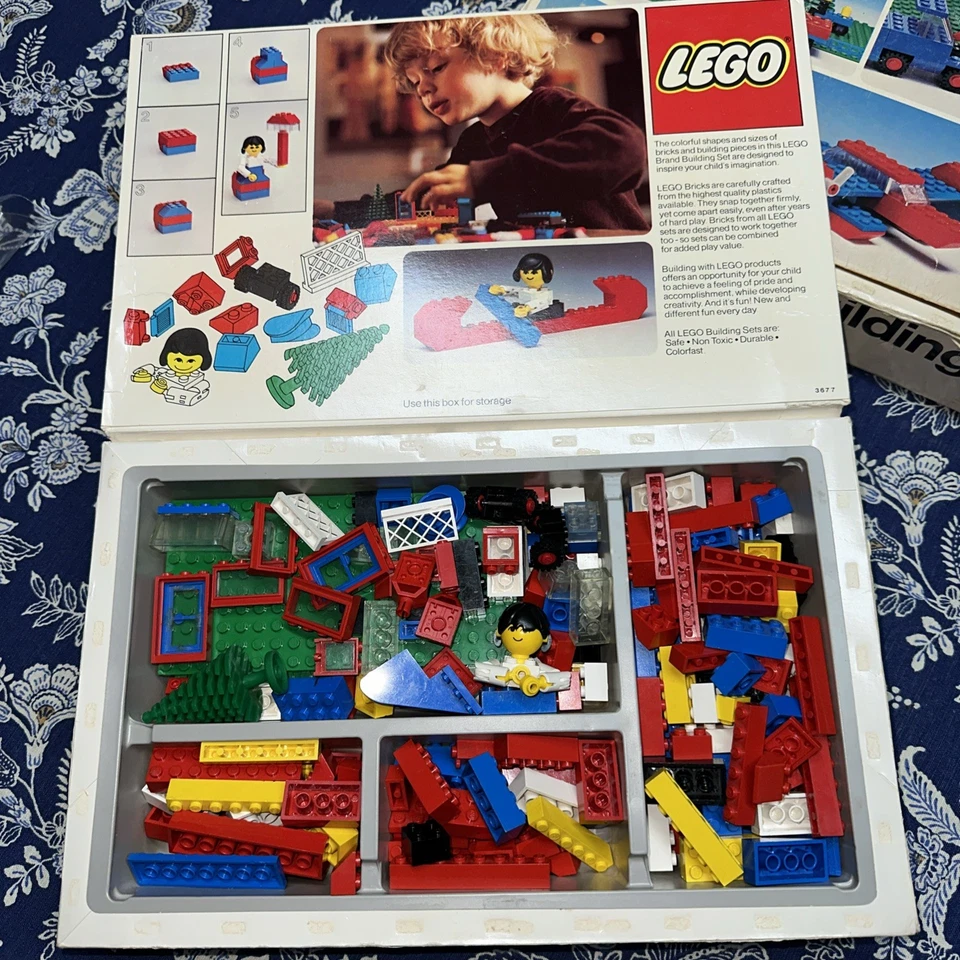 Lote 2 juegos de construcción universales LEGO 111 y 400 vintage con caja 1976 #62 Foto 3 de 4