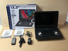 Sylvania 13.3 Portable DVD Player SDVD1332 Bundle w/ Remote, Box - Tested Works