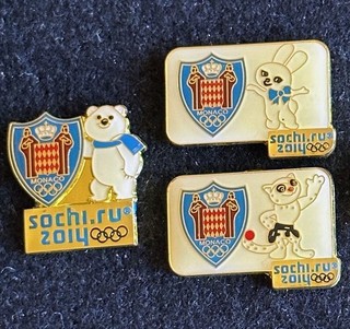 Great looking 2014 Sochi Winter Olympics Monaco NOC mascot pins