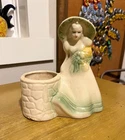 Vintage Shawnee Pottery Planter Southern Belle Wishing Well Nice Color Combo