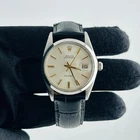 #36 Rolex 34mm OysterDate Precision Silver Dial Vintage Steel Men's Watch 6694
