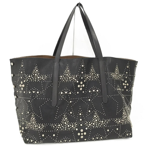 JIMMY CHOO Tote Bag Studs Leather Black