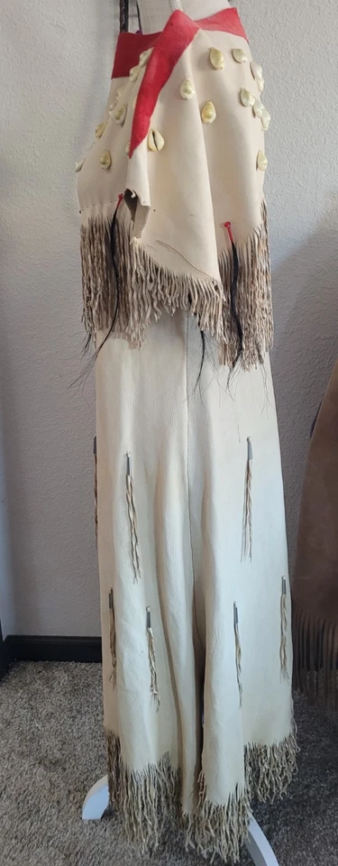 Native American Buckskin Dress Hand Made Leather - Image 4 of 4