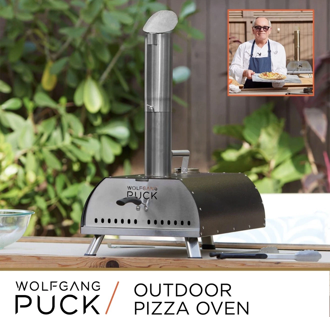 Wolfgang Puck Outdoor Pizza Oven, Durable Stainless Steel, Portable Pizza Oven,