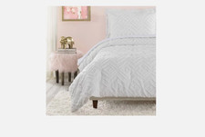 Twin/Twin Extra Long Teen Diamond Clip Dot Comforter Set White - Makers 403
