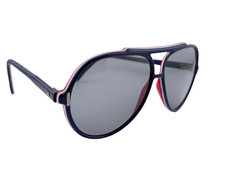 VINTAGE MAY USA STYLE RED WHITE BLUE PILOT SOLID FRAME 1970'S SUNGLASSES