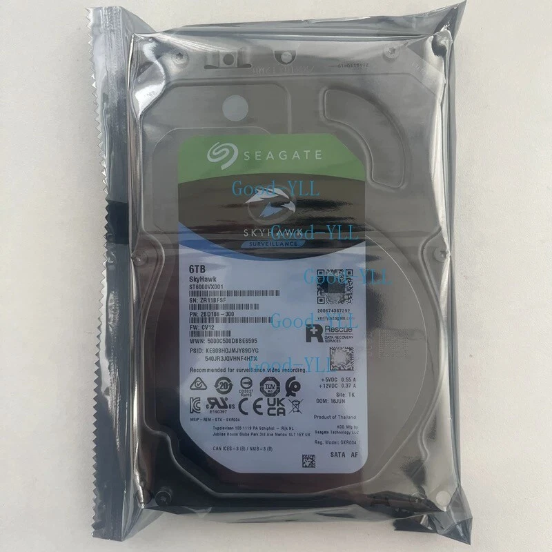 Seagate SkyHawk ST6000VX001 6TB 3.5" Internal Hard Drive Disk SATA 6.0Gb/s 256MB - Image 2 of 2