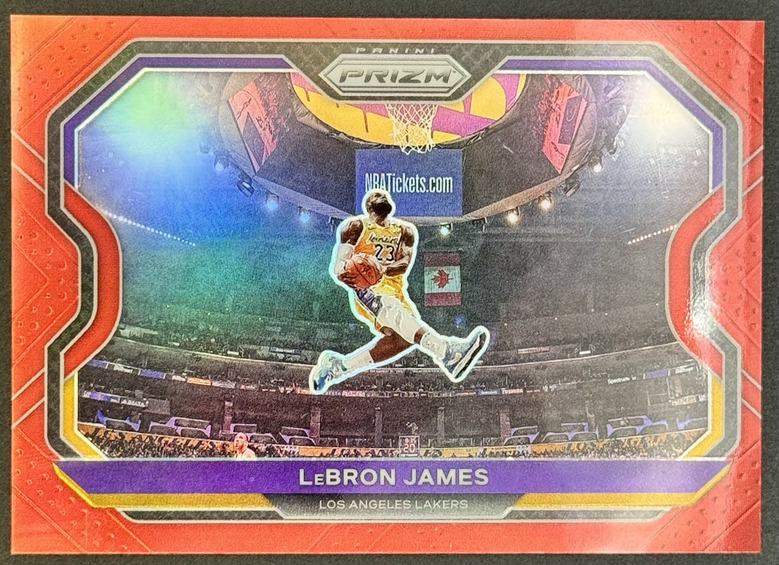 LEBRON JAMES 2020 Prizm Red /299 Lakers Kobe Tribute Fresh Pull!