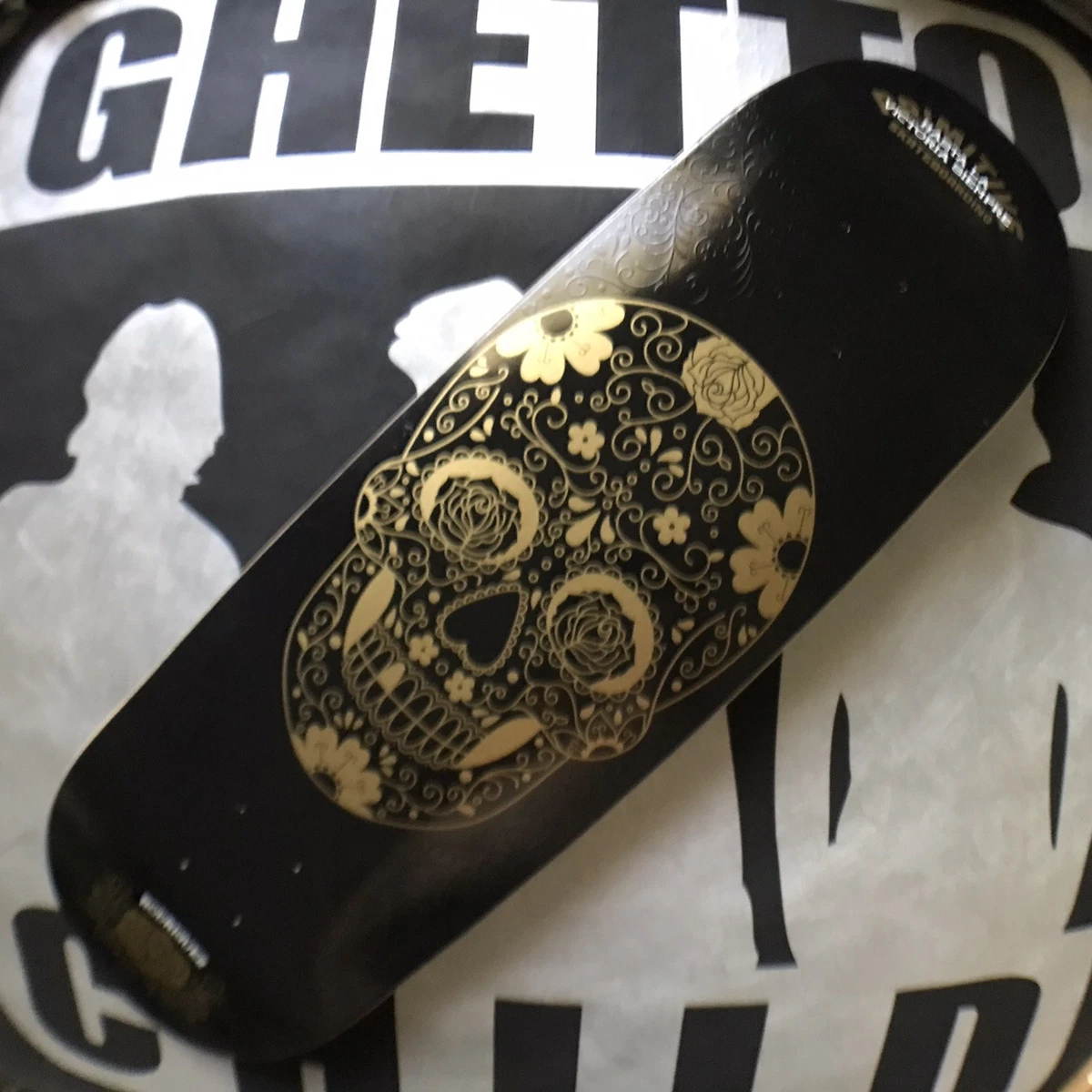 Primitive Skateboard Paul Rodriguez Sugar Skull Deck Black Pro