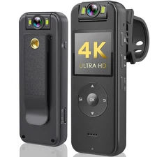 128GB Body Camera 4K 30FPS UHD Recording,1.4 in Screen Recorder Night Vision ...