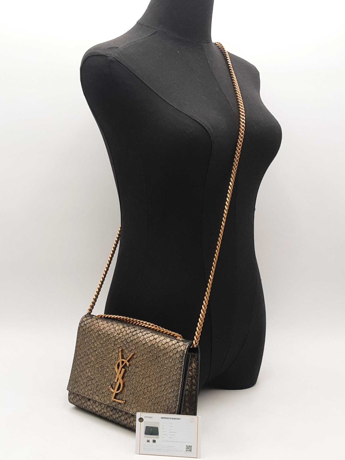 Yves Saint Laurent Small Kate Python Embossed Gol… - image 2