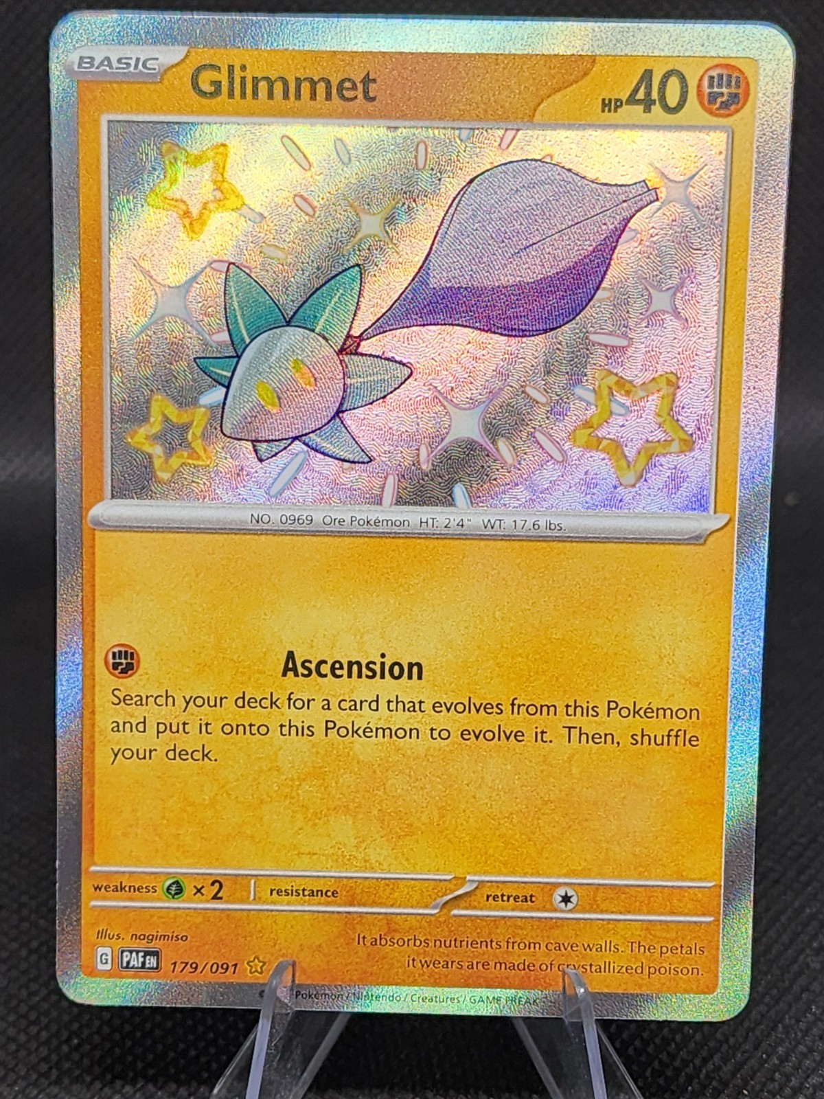 Glimmet, Pokémon SV: Paldean Fates Shiny Rare, 179/091 NM