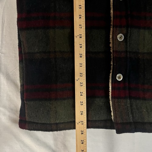 Woolrich Plaid Sherpa Fleece Lined Wool Jacket Medium Vintage Coat 1970s Heavy - Picture 12 of 18