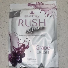 Bravenly  Global Grape Rush Drink Sticks 28 servings Exp 8/27