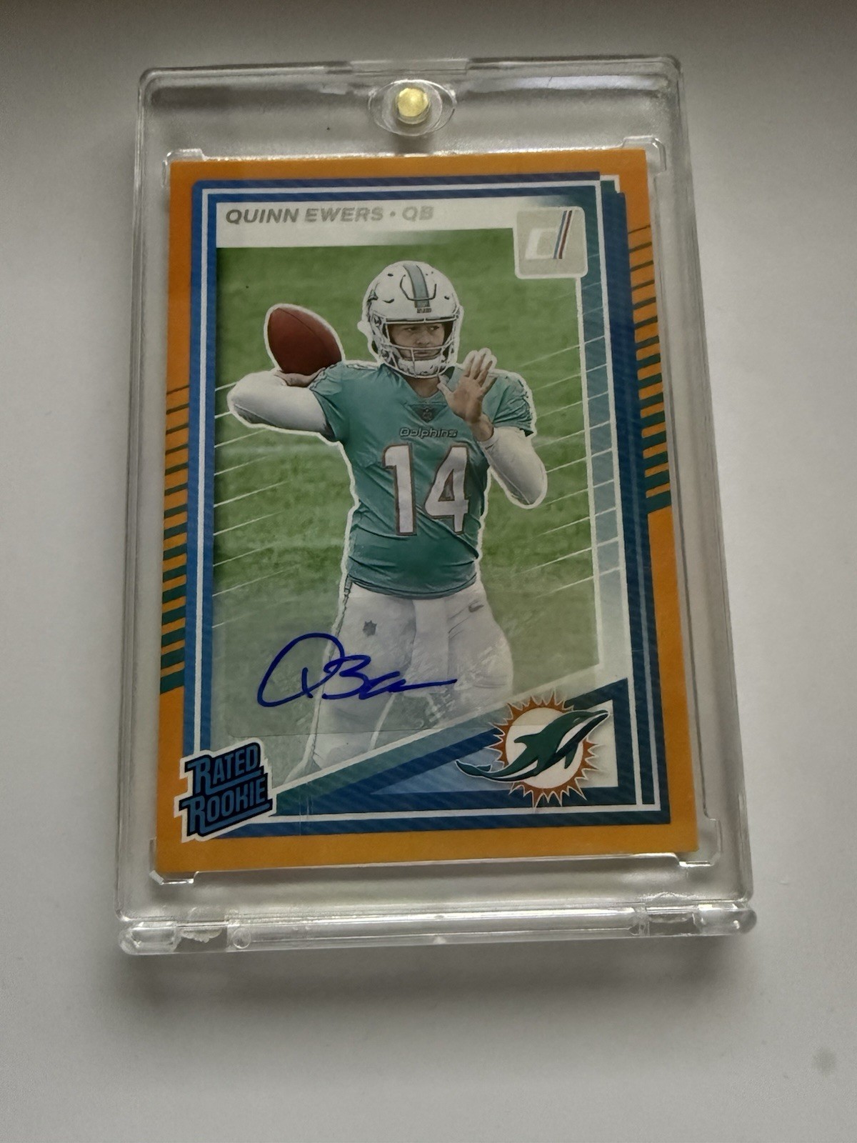 2025 Panini Donruss - Rated Rookie Quinn Ewers #342 Orange Autographs (AU, RC)