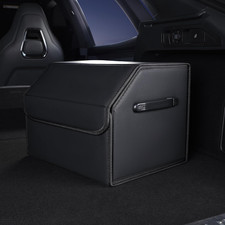 Trunk Organizer,Car Organizers and Storage,Black Leather Storage Box with Lid,Fi