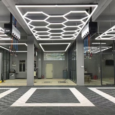 5/14X Hexagon LED Lampe Röhren Werkstatt Garage Wand Decken Leuchte Beleuchtung