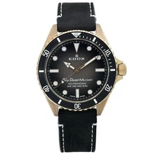 Edox SkyDiver 42mm Bronze Black Ombre Dial Automatic Men Watch 80115 BRZN NDR