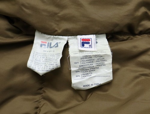 FILA Waistcoat Men's XS Full Zip Down Filled Quilted Hidden Hood Brown - Picture 8 of 17