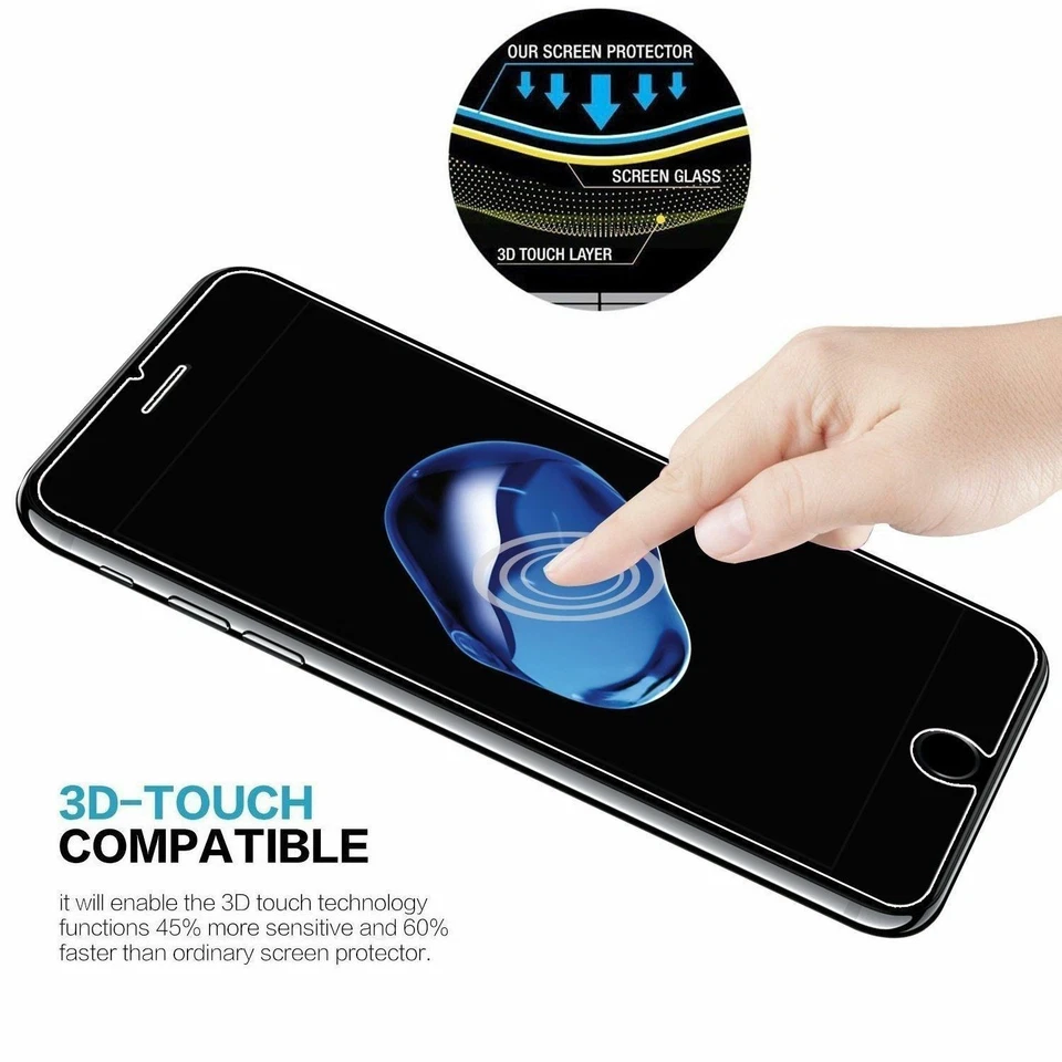 Protector de pantalla de vidrio templado para iPhone 12 11 Pro Max XR X XS Max 8 7 PAQUETE DE 3 Foto 4 de 4
