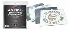 (50-Pack) BCW 4 MIL Heavy Duty 45 RPM Record Album Protection Sleeves Clear Poly