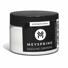 MEYSPRING Dazzling Diamond White Fine Glitter Powder 50g - Synthetic Mica Powder