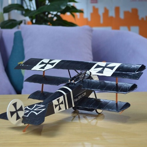 Fokker Dr.1 Slow Flyer Bausatz 358mm Spannweite Balsaholz Modellflugzeug Bausatz Tony Ray - Bild 7 von 8