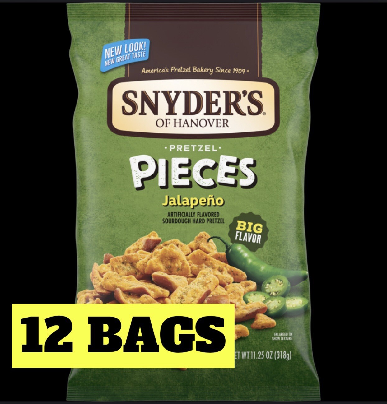 12x Snyder's Of Hanover, Pretzel Pieces, Jalapeño , 11.25 Ounce, (12