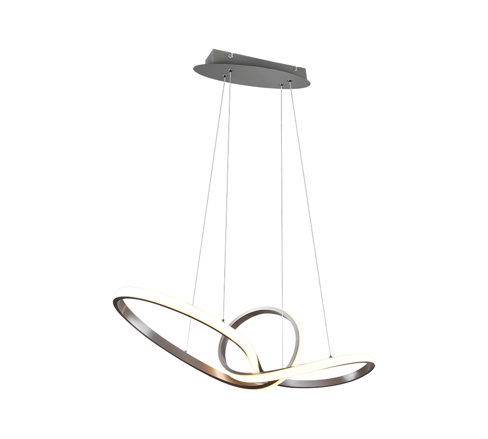 Lampada Sospensione Led Interno Lampadario Moderno Acciaio Sansa GD Trio