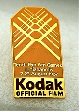 USA Olympic Kodak Official Film Sponsor 10th PAN AM Games 1987 Pin NOS New