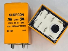 5PCS SURECON 13FC-2C-C-24A 24VDC 13A DPDT POWER RELAY