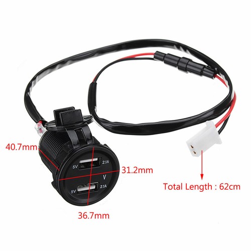5V 4.2A Dual USB Charger Socket Adapter Power Outlet for 12V 24V Car Motorcycle - Picture 2 of 7