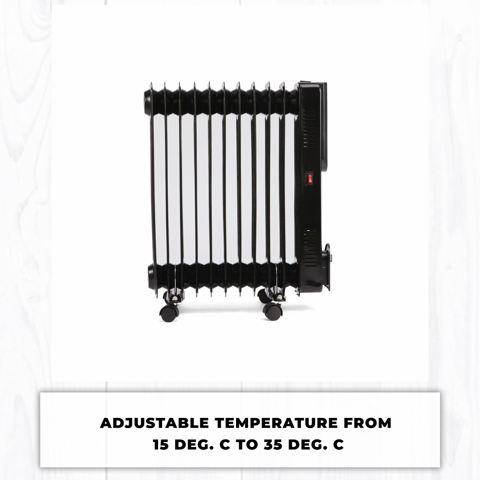 2400W Oil Portable Column Heater/Heating/Thermostat Digital 11 Fin