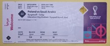 Match 22 Poland Saudi Arabia 2022 FIFA World Cup Ticket Stub (Mint Condition)