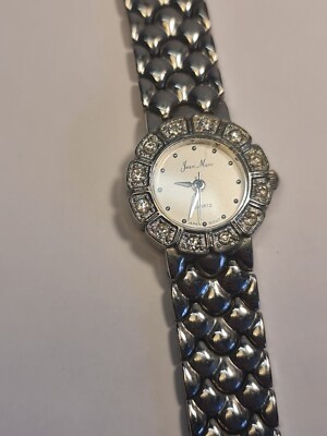 Vintage silber & weiß farbige Jean Mare Quarzuhr - Metallarmband - ungeprüft