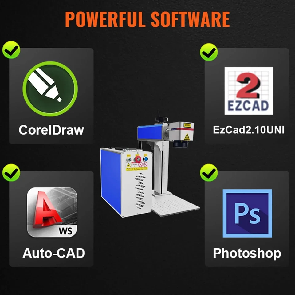Máquina de marcado láser de fibra VEVOR 30W 50W grabadora de metal fibra láser grabadora # Foto 2 de 4