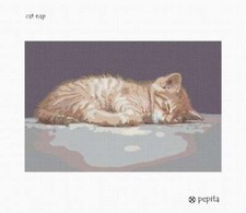 Cat Nap Needlepoint Kit or Canvas
