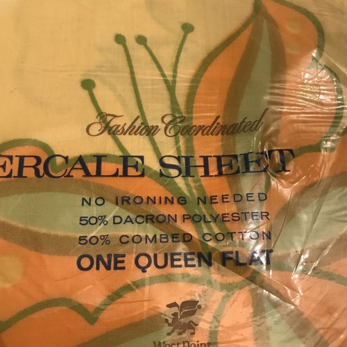 VTG Martex Percale Yellow w Birds & Flower Design Queen Flat Sheet & Pillocases - Picture 6 of 8