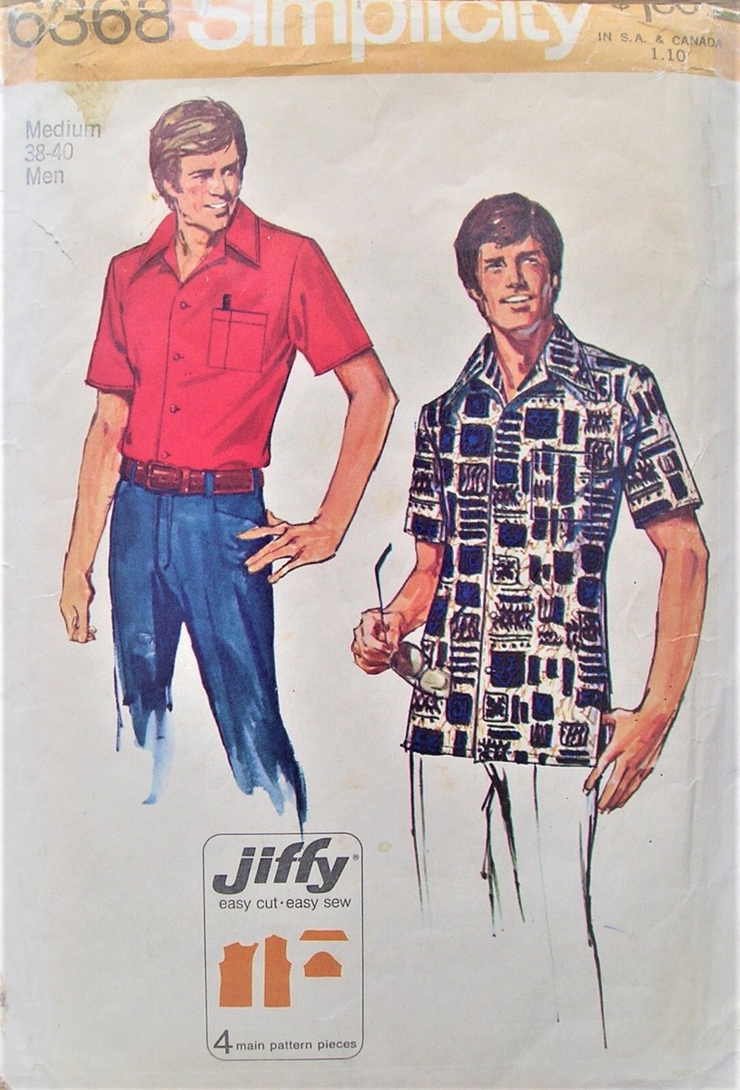 Simplicity Pattern 6368 Men's Jiffy Shirt Size Med 38-40