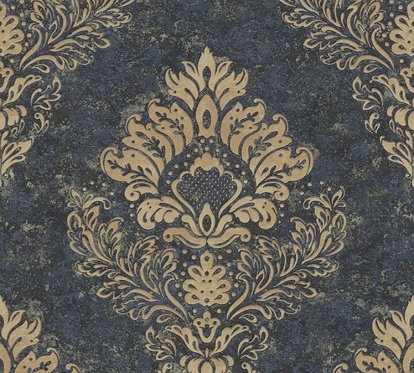 Tapete Vlies Ornamente Beige Dunkelblau Metallic 37901-2 (3,77€/1Qm)-image