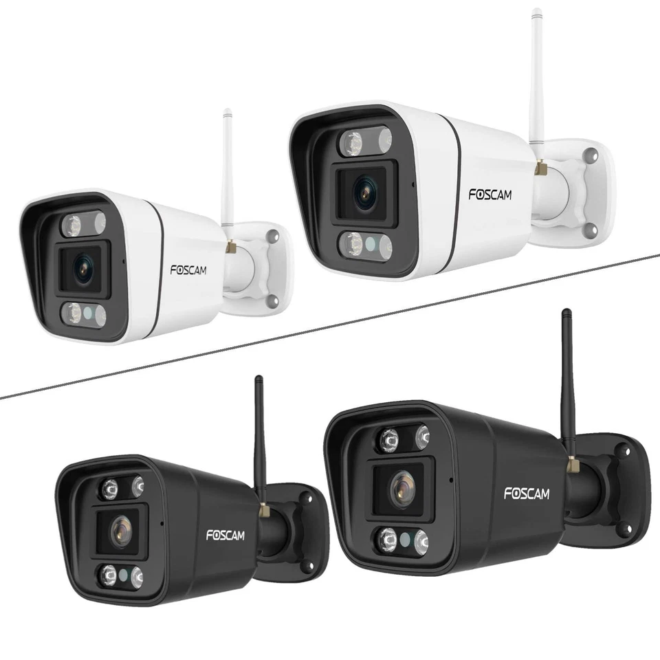 2x Foscam V8P 4K 8 MP Telecamera di Sorveglianza Wi-Fi con Faro e Allarme