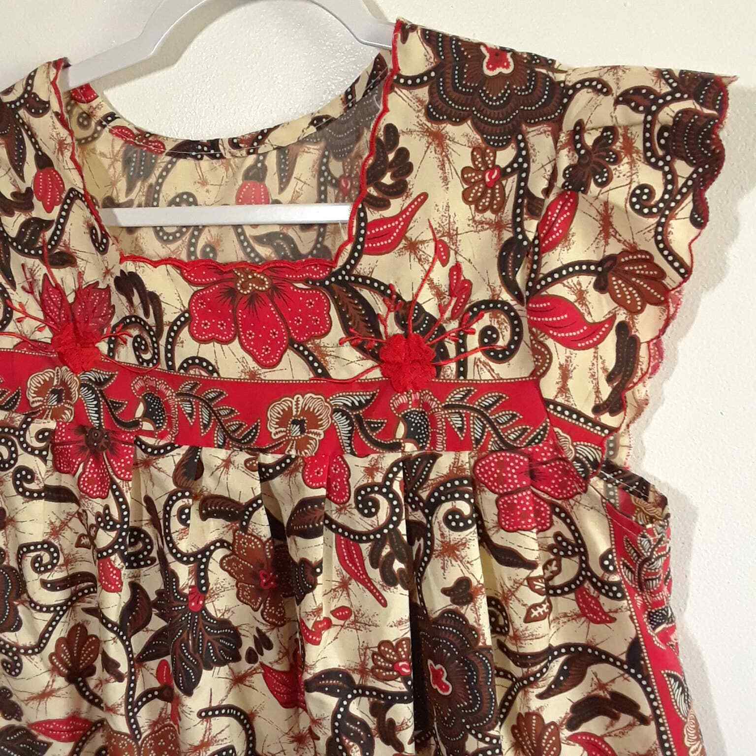 Batik Style Indonesian Muumuu Nightgown Dress Size … Gem
