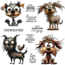 Funny Hairstyle Dogs Forever Wondering Never Lost Metal Cutting Dies Clear Stamp