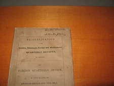 1846 Foreign Quarterly Review Signed Robert Lowell II, G.H Lewes, George Sand 